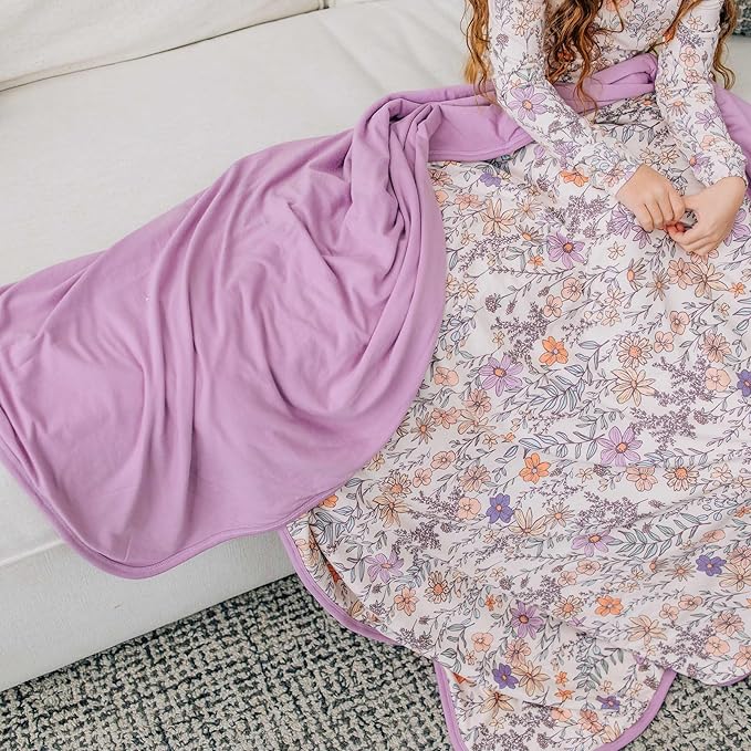 Copper Pearl Jumbo Premium Knit 3 Layer Stretchy Throw Blanket Flora