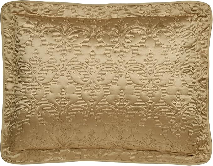 Cambridge Classic Luxury Bedding | Golden Bronze Solid Color Polyester Satin | Elaborate Damask Quilting | Fitted, Oversized 24 Inch Drop | 3 Piece Bed Set Includes Queen Bedspread & 2 Standard Shams