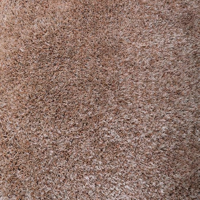 Rugsotic Carpets Hand Tufted SHAG Polyester ECO-Friendly Area Rugs - 5'x8', Rectangle, Beige, Solid Plain Design, High Pile Thick Handmade Anti Skid Area Rugs for Living Room, Bed Room K00111