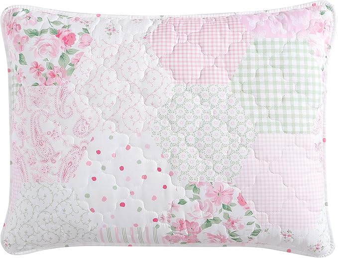 Laura Ashley Kids - Twin Quilt Set, Reversible Kids Bedding with Matching Sham(s), Ideal for Toddler Bedding Set, Ideal Girl Room Essentials, Coquette Room Decor (Ellyn Pink, Twin)