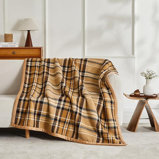 Sophia & William Throw Blanket for Couch Sofa(60x80 Inches) - Reversible Fluffy Soft Blanket, Gifts for Women, Yellow