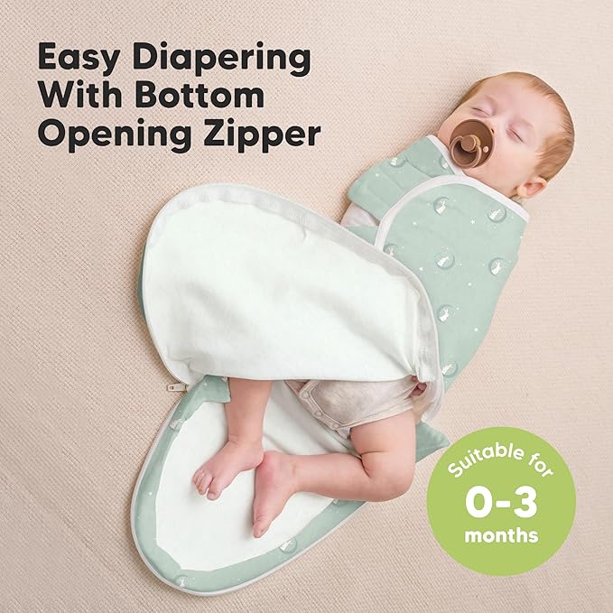 Baby Swaddle Sleep Sacks with Zipper - 3-Pack Swaddles for Newborns 0-3 Months, Infant, Baby Girls, Boys, Soft & Durable Newborn Sleep Sack, Easy Diaper Change Swaddling Blanket (Lunaris, OS)
