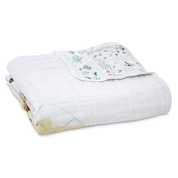 aden + anais Boutique Dream Blanket, 100% Cotton Muslin Baby Blanket Crib Bedding for Newborn Baby and Toddler, Nursery Blanket for Boys and Girls, Baby Registry and Shower Gift - Around The World