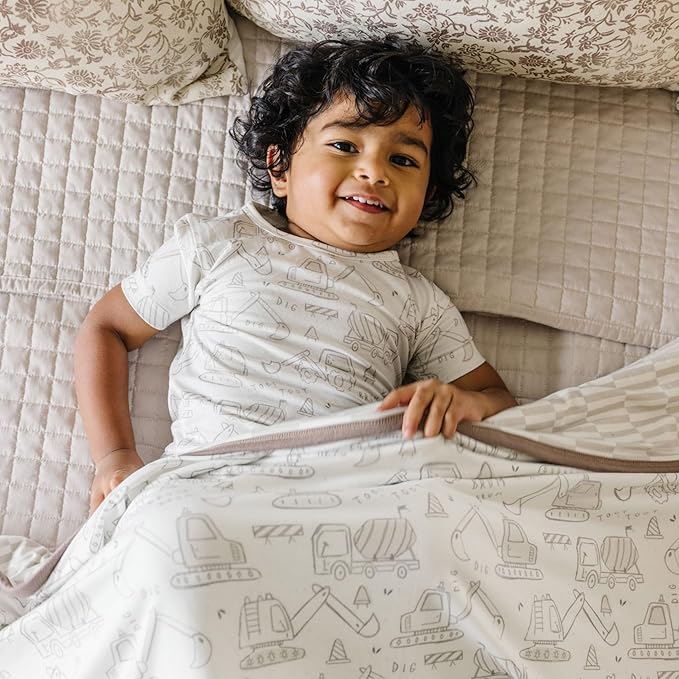 Large Premium Knit Baby 3 Layer Stretchy Quilt Blanket "Gage" by Copper Pearl