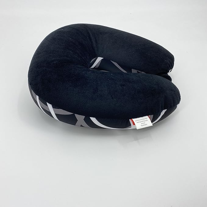 Bookishbunny U Shaped Micro Beads Microbead Neck Head Support Travel Pillow, 12"x12"x4" (WaveBlack)