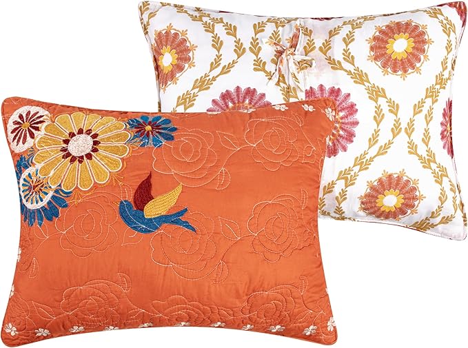 Greenland Home Barefoot Bungalow Topanga Quilted Bedspread Set, 3-Piece Jumbo Queen, Multi