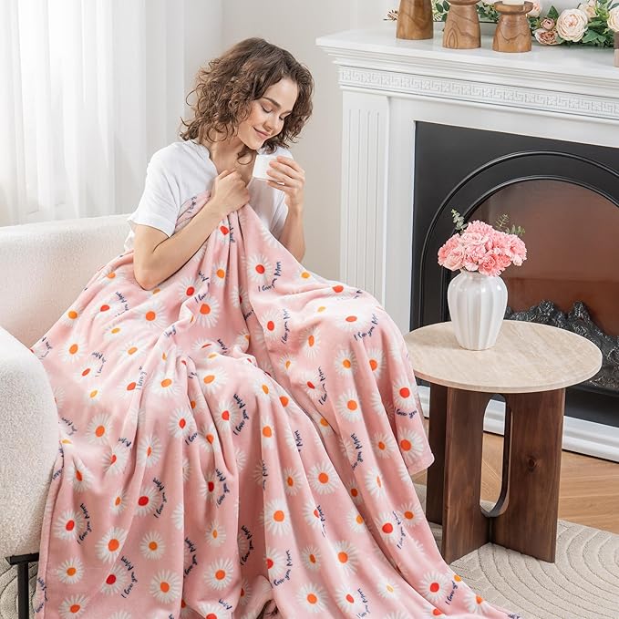 Berkshire Blanket Velvetloft® Plush Throw Blanket –Ultra Soft & Cozy Gift for Mom, Mother’s Day Present, Warm Lightweight Fleece Throw for Bed, Couch & Travel, 50 in × 60 in