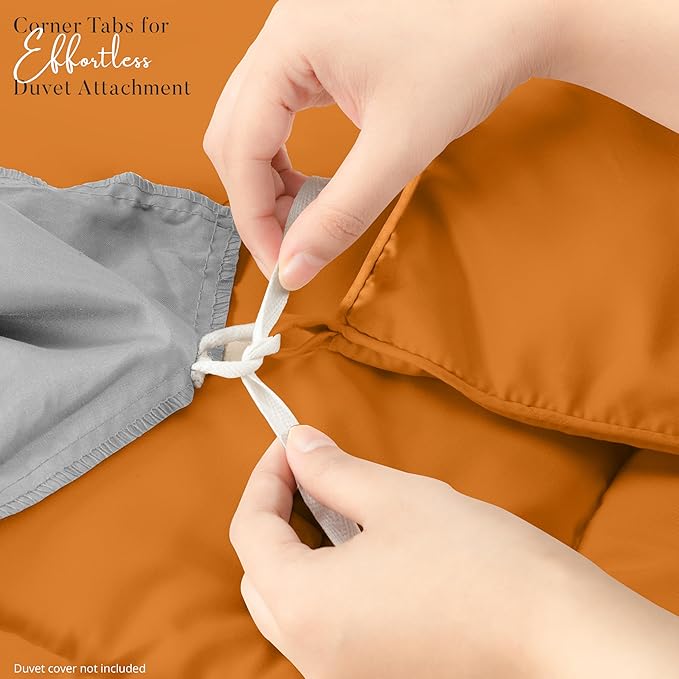Utopia Bedding Comforter Duvet Insert, Quilted Comforter with Corner Tabs, Box Stitched Down Alternative Comforters Queen Size (Burnt Orange)