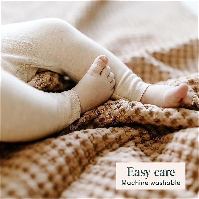 Simka Rose Waffle Baby Blanket Cotton Soft Breathable Swaddle Blanket for Nursery, Stroller & Crib Blanket - Receiving Blankets for Boys & Girls Gender Neutral Toddler Blanket