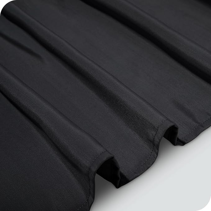 Bare Home Wrap Around Bed Skirt - for Twin Size Beds with 15 inch Tailored Drop - Easy Fit Elastic Strap - Adjustable and Ruffled Style - Wrinkle, Fade, and Stain Free (Twin, Black)