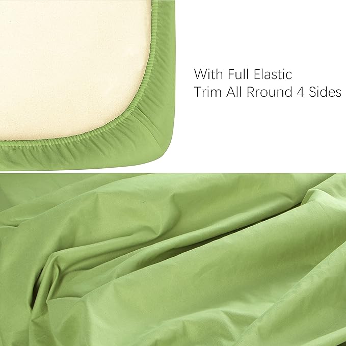 NTBAY 100% Brushed Microfiber Fitted Crib Sheet, Super Soft and Cozy 28x52 Crib Sheet for Standard Crib and Toddler Mattresses, Boys, Girls, Unisex, Green, 28x52 Inches