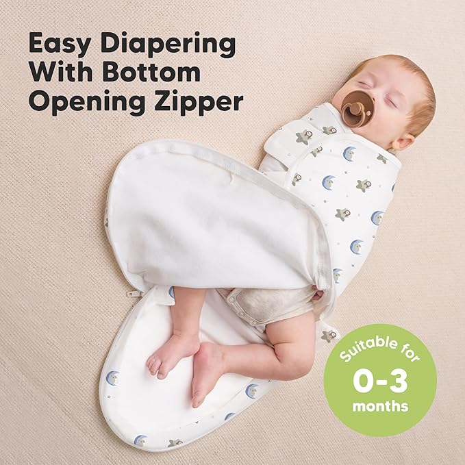 Baby Swaddle Sleep Sacks with Zipper - 3-Pack Swaddles for Newborns 0-3 Months, Infant, Baby Girls, Boys, Soft & Durable Newborn Sleep Sack, Easy Diaper Change Swaddling Blanket (Cosmo, OS)