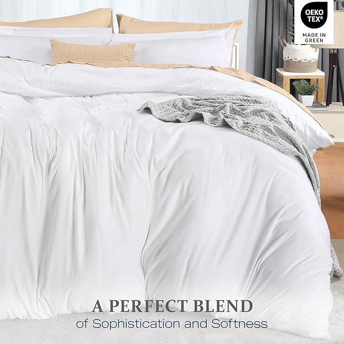 Utopia Bedding Duvet Cover King Size - 3 Piece with Zipper Closure - 1 Comforter Cover 104X90 Inches & 2 Pillow Shams 20X36 Inches (White) Comforter Not Included