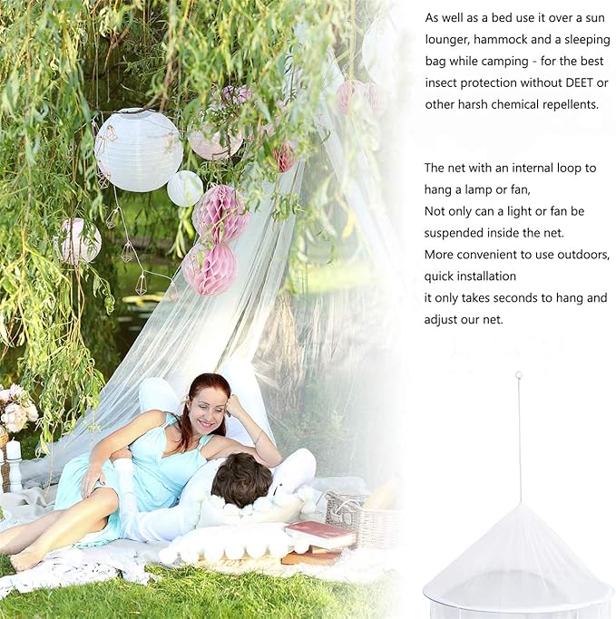 Comtelek Bed Canopy with Lights,Mosquito Net Bed Canopy for Girls Canopy Bed Curtains Full Queen Size from Ceiling,Dome Mosquito Netting Bed Tent Twin Girls Princess Canopy King Bed Decor