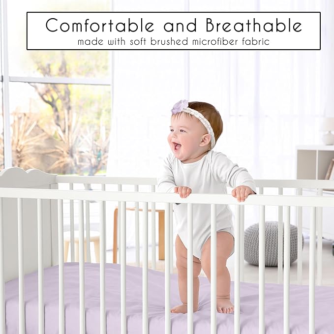 Sweet Jojo Designs 4-Piece Baby Crib Bedding Set (Purple Lavendar Boho Floral) for Girls, Infants/Nursery incl. Blanket, Fitted Sheet, Skirt, Diaper Stacker (Vintage, Elegant, Shabby Chic, Wildflower)