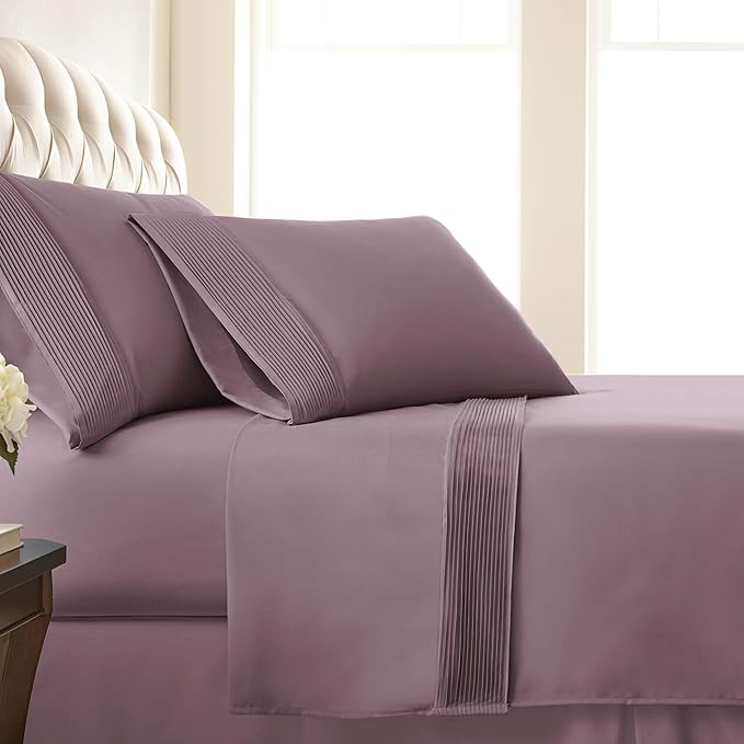 Southshore Fine Living, Inc. King Bed Sheets Deep Pocket Set with 21" Deep King Fitted Sheet, King Size Pillow Cases Set of 2 | Hotel Luxury Quality | Easy Care Microfiber Sheets | Lavender