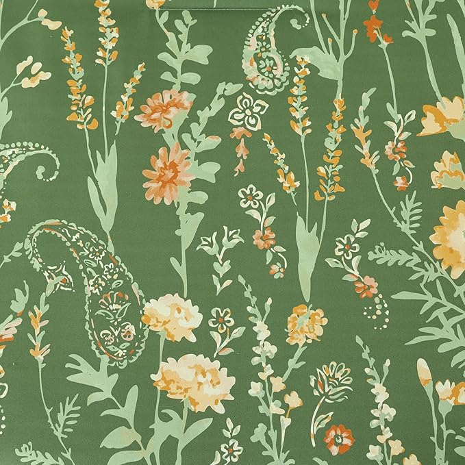 Yiran 7 Piece Sage Green Floral Comforter Set Queen Size, Watercolour Botanical Comforter Bedding Set, Bed in a Bag Queen, Soft Microfiber Complete Bedding Set with Sheets for All Season
