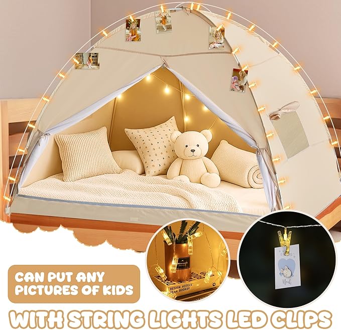 LEEDOR® Bed Tent Dream Tents Bed Canopy Shelter Cabin Indoor Privacy Warm Breathable Pop Up Twin/Full/Queen for Kids and Adult Patent Pending(Mattress Not Included)