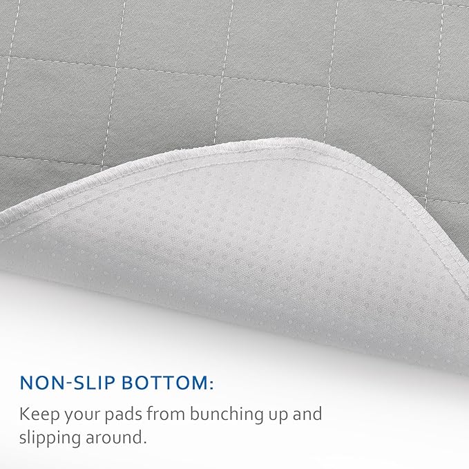 Bed Pads Washable Waterproof 2 Pack for Incontinence, Large 34 x 36 inch Absorbent Underpads, Reusable Pee Pads for Kids, Adults, Pets, Gray