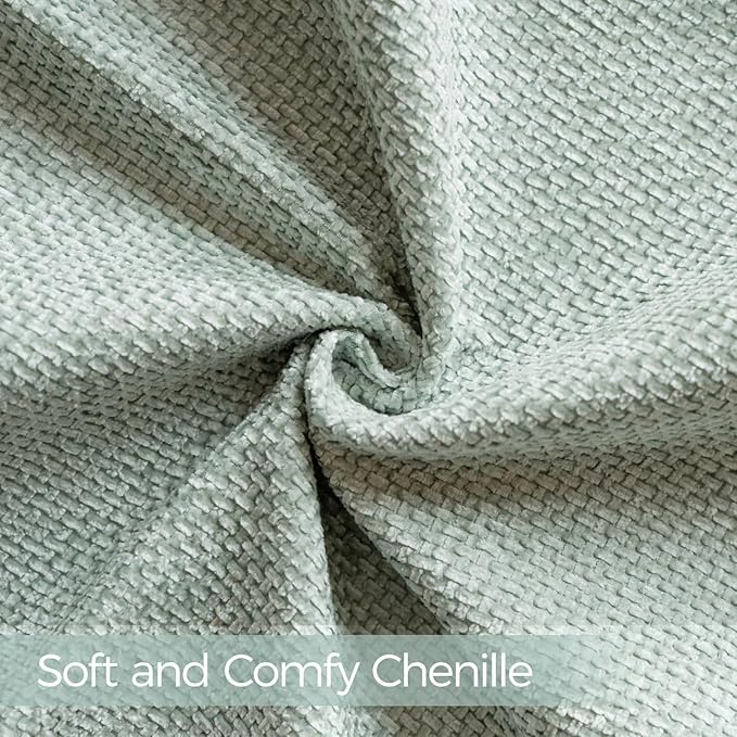 a moment Light Green Chenille Throw Pillow Covers 22x22 Inch Pack of 2 Modern Decorative Throw Pillow Covers FarmhouseCross Covers Home Decor for Sofa Bedroom Living Room