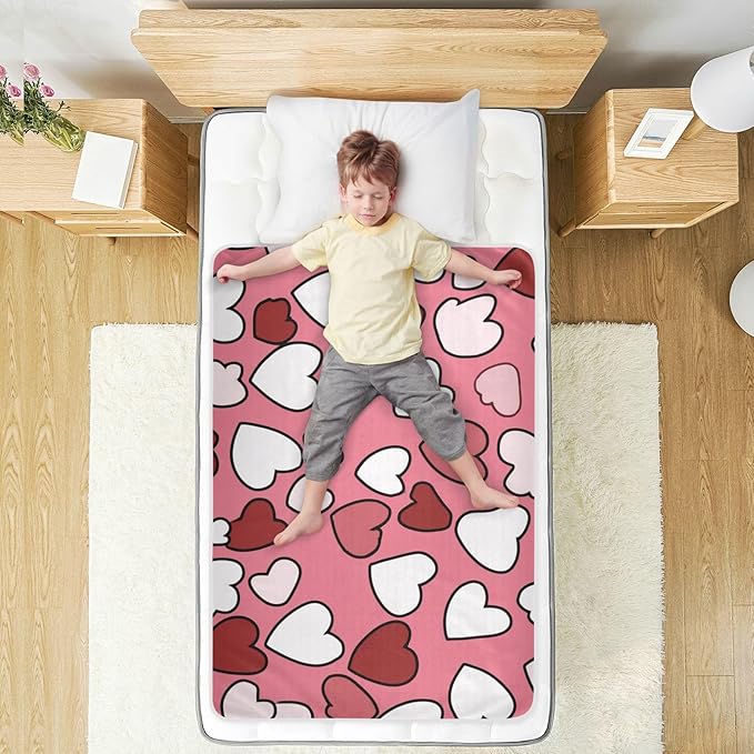 Waterproof Bed Pad Reusable Changing Pad Toddler Mattress Protector Large Pee Pad Baby Diaper Pad Soft Washable Liner Pink Love01