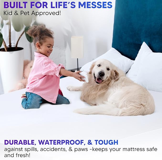 Mattress Encasement Full (12-16) Inches Deep | Heavy Duty Hotel Grade 100% Waterproof, Breathable, Noiseless, Hypoallergenic 6-Sided 360° Premium Zippered Six-Sided Cover (Machine Washable)