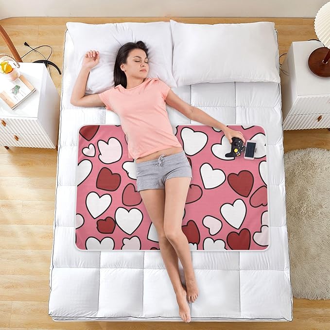 Waterproof Bed Pad Reusable Changing Pad Toddler Mattress Protector Large Pee Pad Baby Diaper Pad Soft Washable Liner Pink Love01