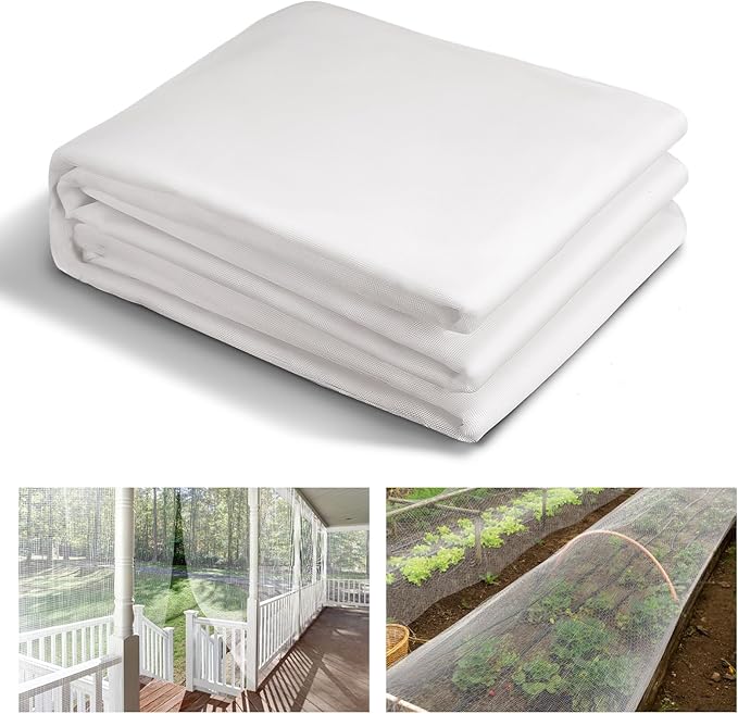 Stronger Garden Mesh Netting - 10 x 33 ft PP Nanocomposite Bird Net Barrier, Mosquito Netting Screen for Outdoor Plants Vegetables Patios Balconies Terraces, Shading Rate 20% (White)