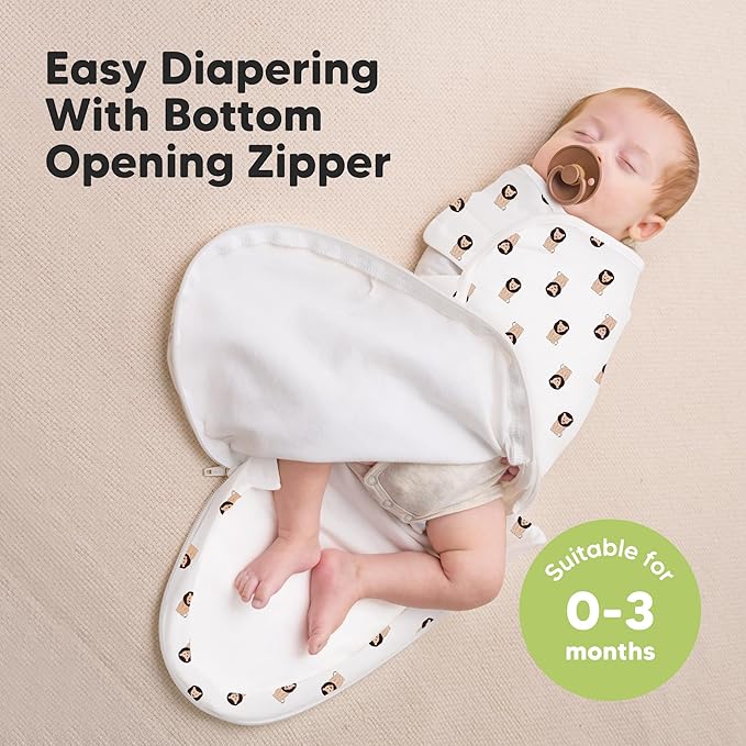 Baby Swaddle Sleep Sacks with Zipper - 3-Pack Swaddles for Newborns 0-3 Months, Infant, Baby Girls, Boys, Soft & Durable Newborn Sleep Sack, Easy Diaper Change Swaddling Blanket (The Wild 2, OS)