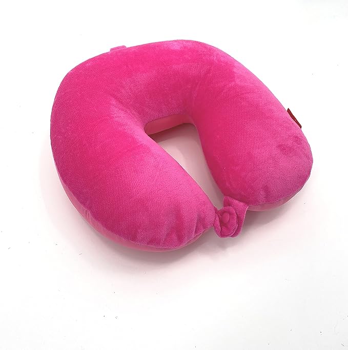 Bookishbunny U Shaped Micro Beads Microbead Neck Head Support Travel Pillow, 12"x12"x4" (SolidPink)