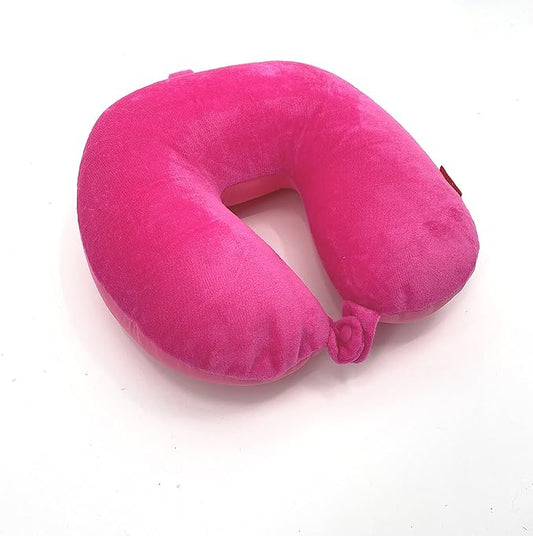 Bookishbunny U Shaped Micro Beads Microbead Neck Head Support Travel Pillow, 12"x12"x4" (SolidPink)