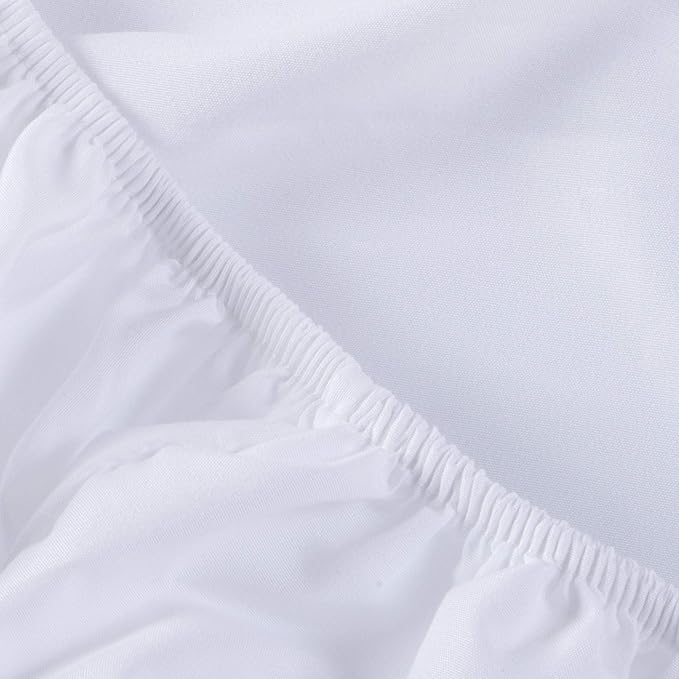 NTBAY Toddler Sheet Set - 3-Piece Microfiber Crib Sheet Set - Flat Sheet, Fitted Sheet, Pillowcase - Solid Toddler Bedding, White