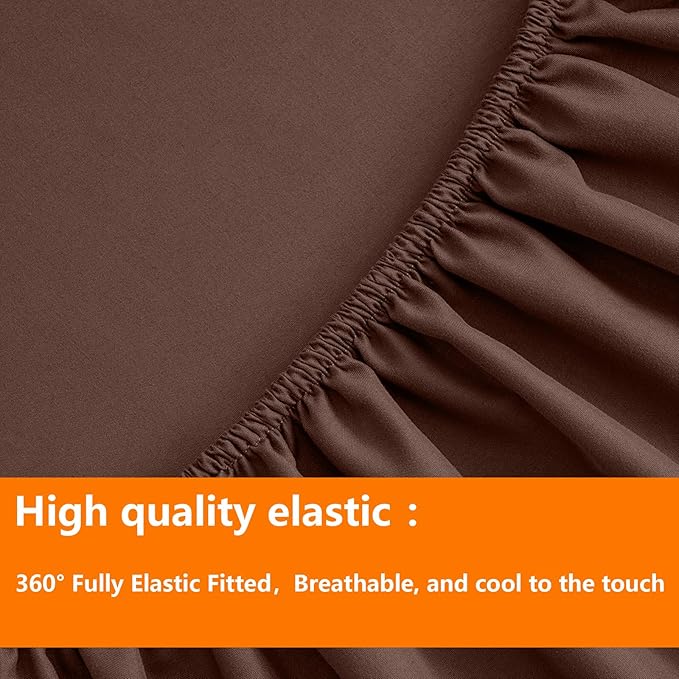 TAIMIT Brown Twin Size Comforter Set - 5 Pieces, Bed in a Bag Bedding Sets with All Season Soft Quilted Warm Fluffy Reversible Comforter,Flat Sheet,Fitted Sheet,1 Pillow Shams,1 Pillowcases