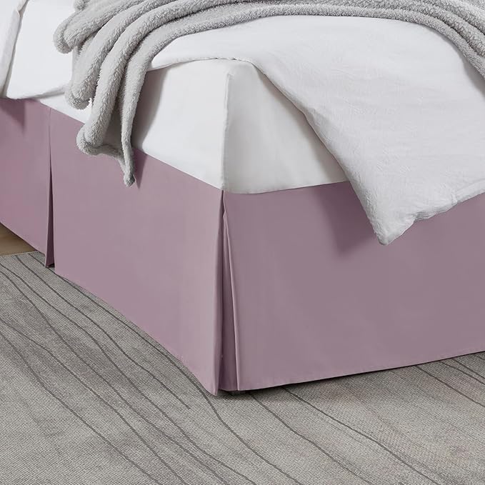 Nestl Dusty Purple Full Bed Skirt - Full Size Bed Skirt 14 Inch Drop - Brushed Microfiber Bed Skirts - Hotel Quality Pleated Bed Skirt - Shrinkage & Fade Resistant