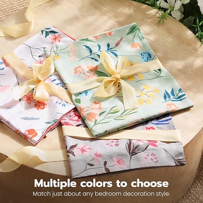 Joiedomi King Size Comforter Set White, 3 Pieces Floral King Bedding Set with 1 Soft Reversible Flower Comforter and 2 Pillow Shams, Bed in a Bag for All Seasons