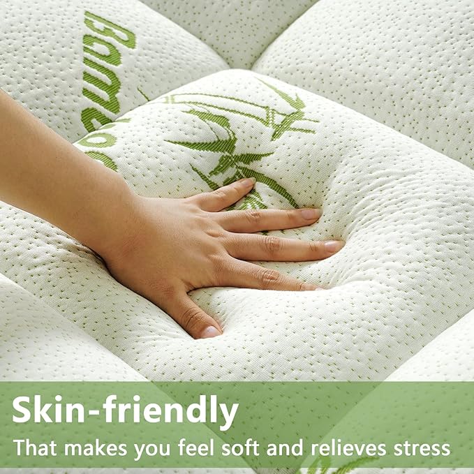 PATSBA Premium Viscose Made from Bamboo King Size Mattress Topper for Back Pain,1200 GSM Quilted Fitted Extra Thick Mattress Pad,Pillow Top Mattress Cover with Deep Pocket Up to 21 Inches（78*80inch）