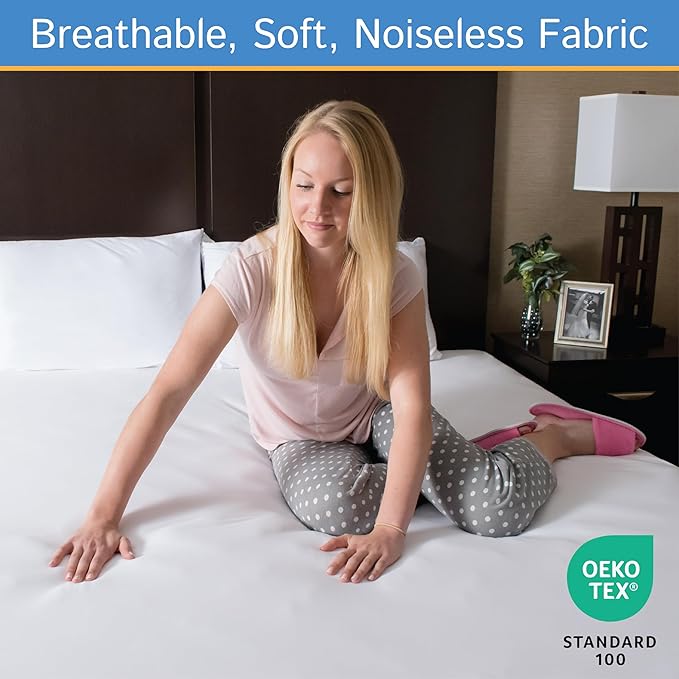 Sleeper Sofa Twin Size Mattress Protector 39" Wx72 Lx5 D - Waterproof Zippered Encasement Premium Quality Bed Cover Protects Against Dust, Allergies White