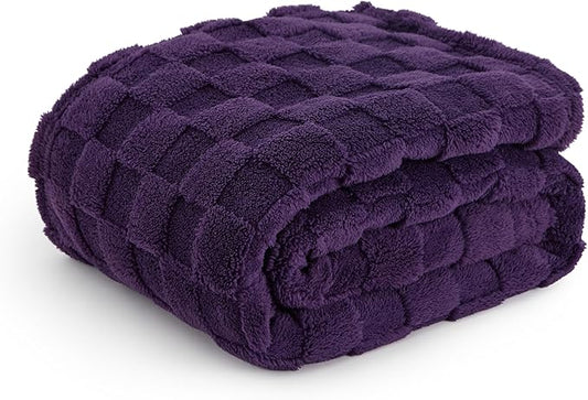 Bedsure GentleSoft Twin Blanket for Bed - Super Soft Cozy Blankets for Women Men Girls, Cute Fuzzy Fleece Throws for Bedroom Couch, Purple, 60x80 Inches