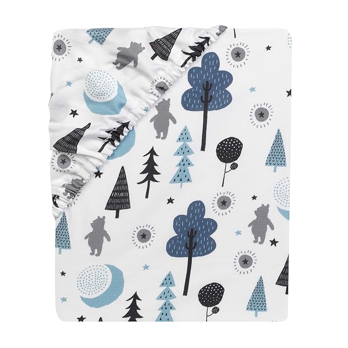 Lambs & Ivy (LAMCR) Forever Pooh 3-Piece Mini Crib Bedding Set, Blue (780020)