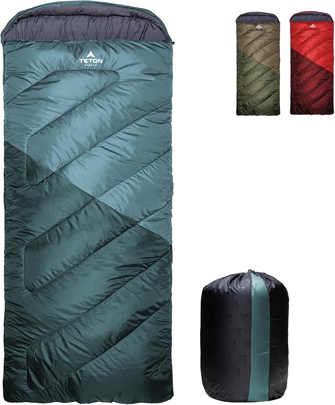 Teton Celsius XXL Sleeping Bag, Cold Weather Sleeping Bags for Adults and Kids, Camping Made Easy and Warm. Compression Sack Included, 35F, 25F, 0F, 20F Degree