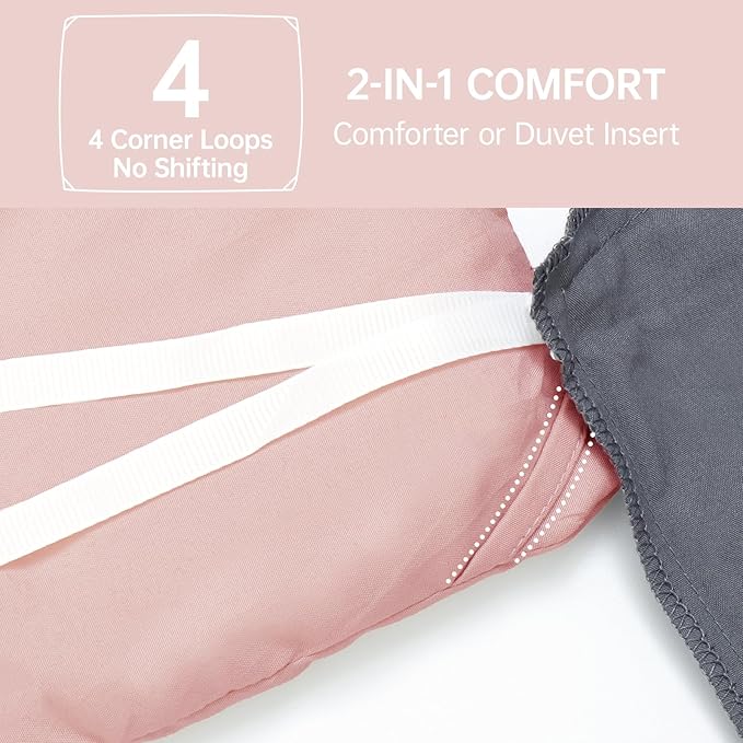 MUXHOMO Queen Comforter Set, All Season Ultra Soft Down Alternative Bedding - 3 Piece Lightweight Bed Set Includes 1 Comforter (90"x90") and 2 Pillow Shams (20"x26"), Rose Gold
