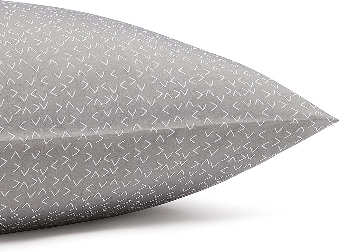 Amazon Basics Lightweight Breathable Brushed Microfiber Wrinkle Resistant 3-Piece Bed Sheet Set with 14-Inch Deep Pockets,Twin,Gray Arrows,Printed,(Pack of 4)
