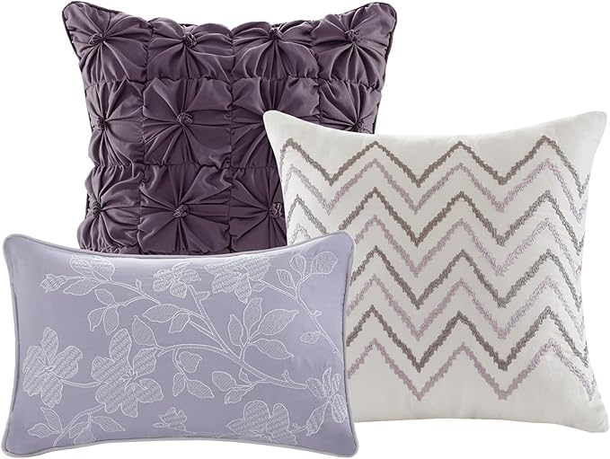 Madison Park Luna Quilt Modern Classic Design All Season, Breathable Coverlet Lightweight Bedding Set, Matching Shams, Decorative Pillow, King/Cal King(104"x94"), Floral Taupe 6 Piece