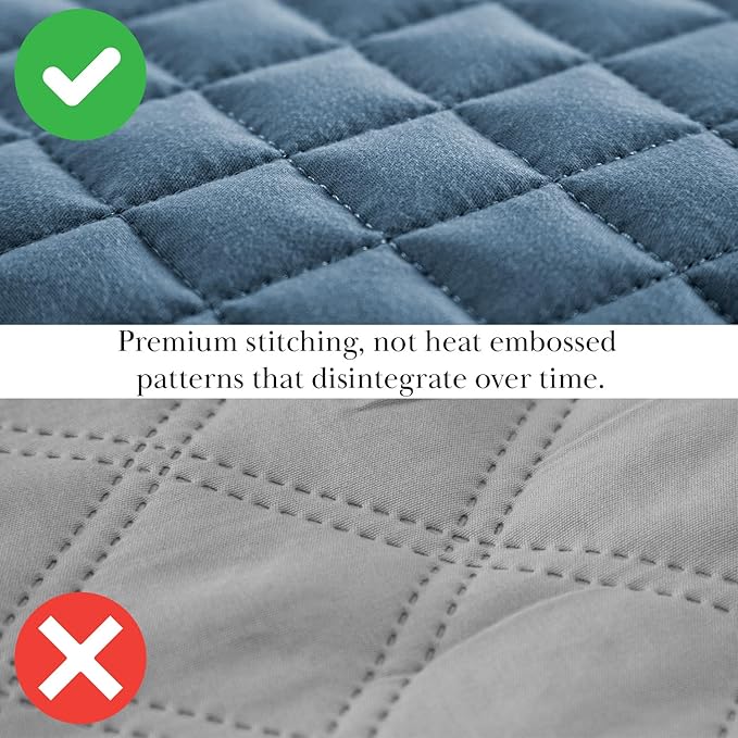 Southshore Fine Living, Inc. Twin Size Summer Quilts, Soft Microfiber Lightweight Bedspread, Stain & Pet Hair Resistant Bedding, XL Twin Quilt Coverlet with Pillow Sham, Coronet Blue