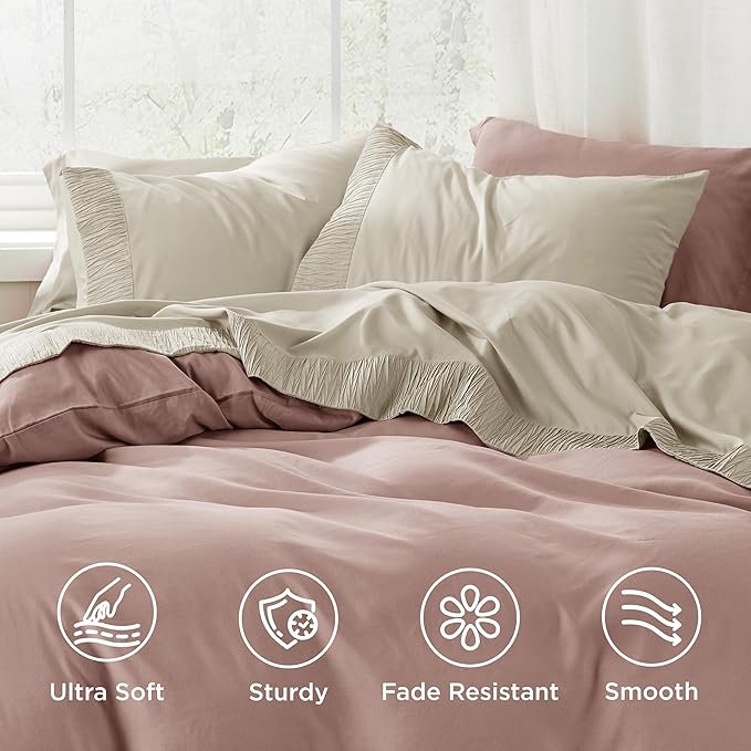 Bedsure Twin Sheets Set - 3 Pieces Soft Twin Bed Sheets - Breathable & Cooling - Hotel Luxury - Easy Care Polyester Microfiber Bedding for Women, Men, Linen