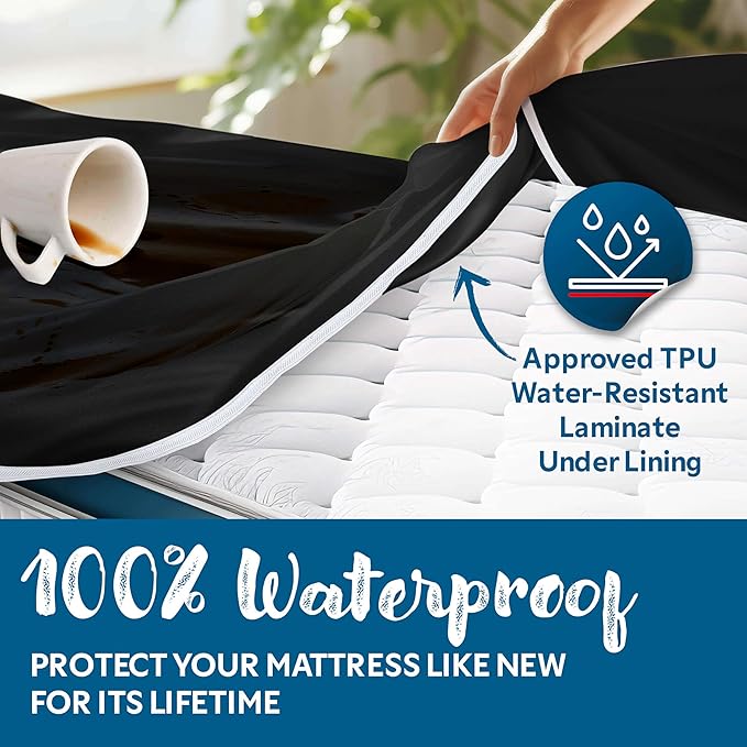Guardmax Jersey Knitted Twin Zippered Mattress Encasement - Waterproof & Bed Bug Proof Mattress Protector - Comfortable, Soft, and Noiseless Zippered Bedding - Dust Mite Proof (39 x 75 x 10)