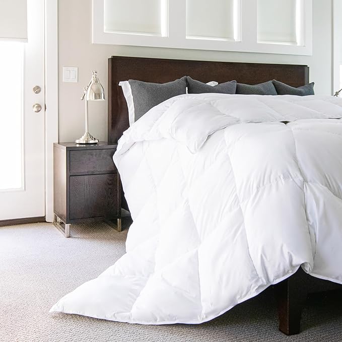 Gray Eagle Oversized King Comforter 120x120 – Extra Large Synthetic Down Alternative Comforter – Ultra Soft Microfiber, All-Season, Lightweight & Fluffy – Hotel-Quality, Machine Washable, White