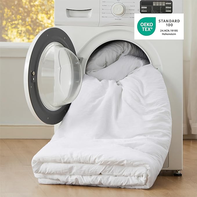 Bedsure California King Comforter Set, White Soft Prewashed Bedding for All Seasons, 3 Pieces GentleSoft™ Bed Set, 1 Lightweight Comforter (104"x96") and 2 Pillowcases (20"x36")