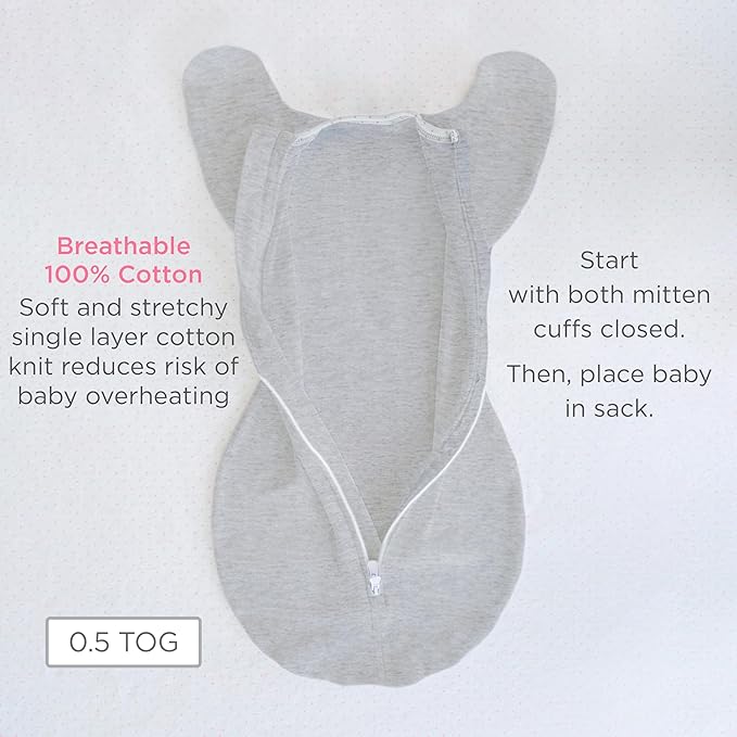 SwaddleDesigns Transitional Swaddle Sack, Arms Up Half-Length Sleeves & Mitten Cuffs, Swaddle for Newborn Transition to Baby Sleep Sack Wearable Blanket, 3-6 mo, 14-21 lb, Watercolor Mountains & Trees