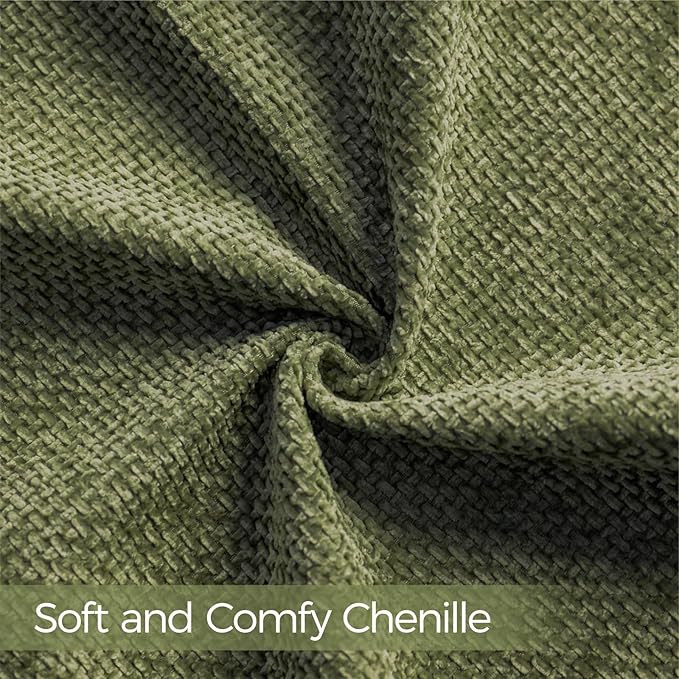 a moment Olive Green Chenille Throw Pillow Covers 24x24 Inch Pack of 2 Modern Decorative Throw Pillow Cases Farmhouse Cross Covers Home Decor for Sofa Bedroom Living Room